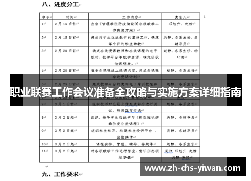 职业联赛工作会议准备全攻略与实施方案详细指南